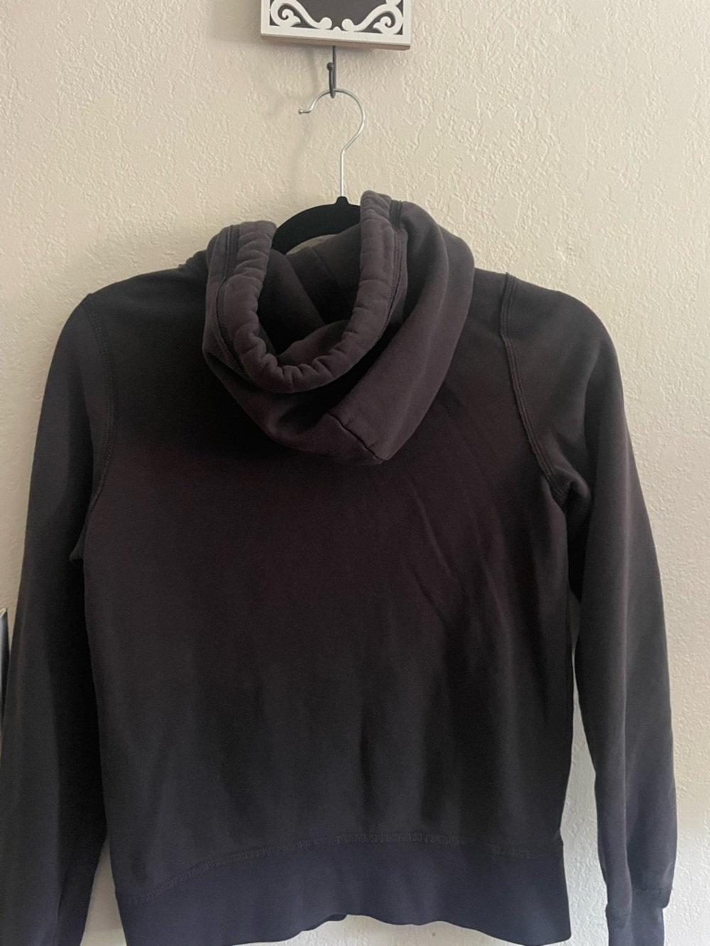 Abercrombie & Fitch Charcoal Hoodie with White Drawstrings - Picture 3 of 3